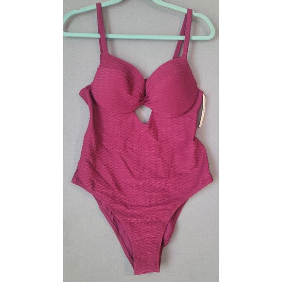 Victoria’s Secret Twist Push-Up One-Piece Swimsuit L Maroon – NWT - Picture 4 of 15